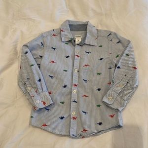 Boys size 3T button down dinosaur print. Carters.